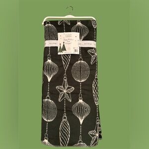 Cotton Edition Holiday Throw Blanket‎ 50x60 Green White Ornament Print Portugal